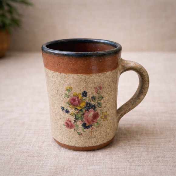 Monroe Salt Works Other - Monroe Salt Works Chippendale Rose Salt Glaze Pottery Mug Maine Studio Pottery